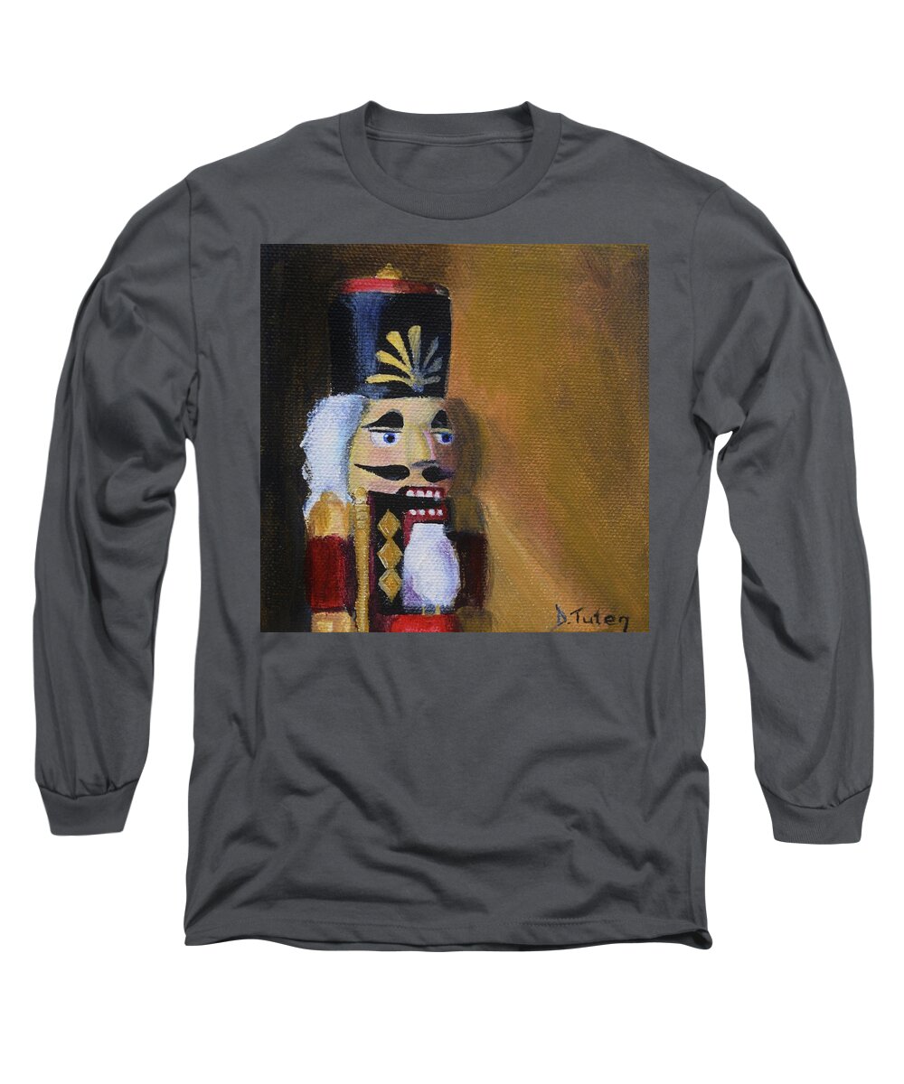Christmas Long Sleeve T-Shirt featuring the painting Nutcracker II by Donna Tuten