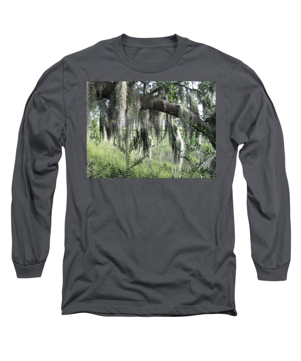 Marsh Long Sleeve T-Shirt featuring the photograph Oak and Moss by Ellen Meakin