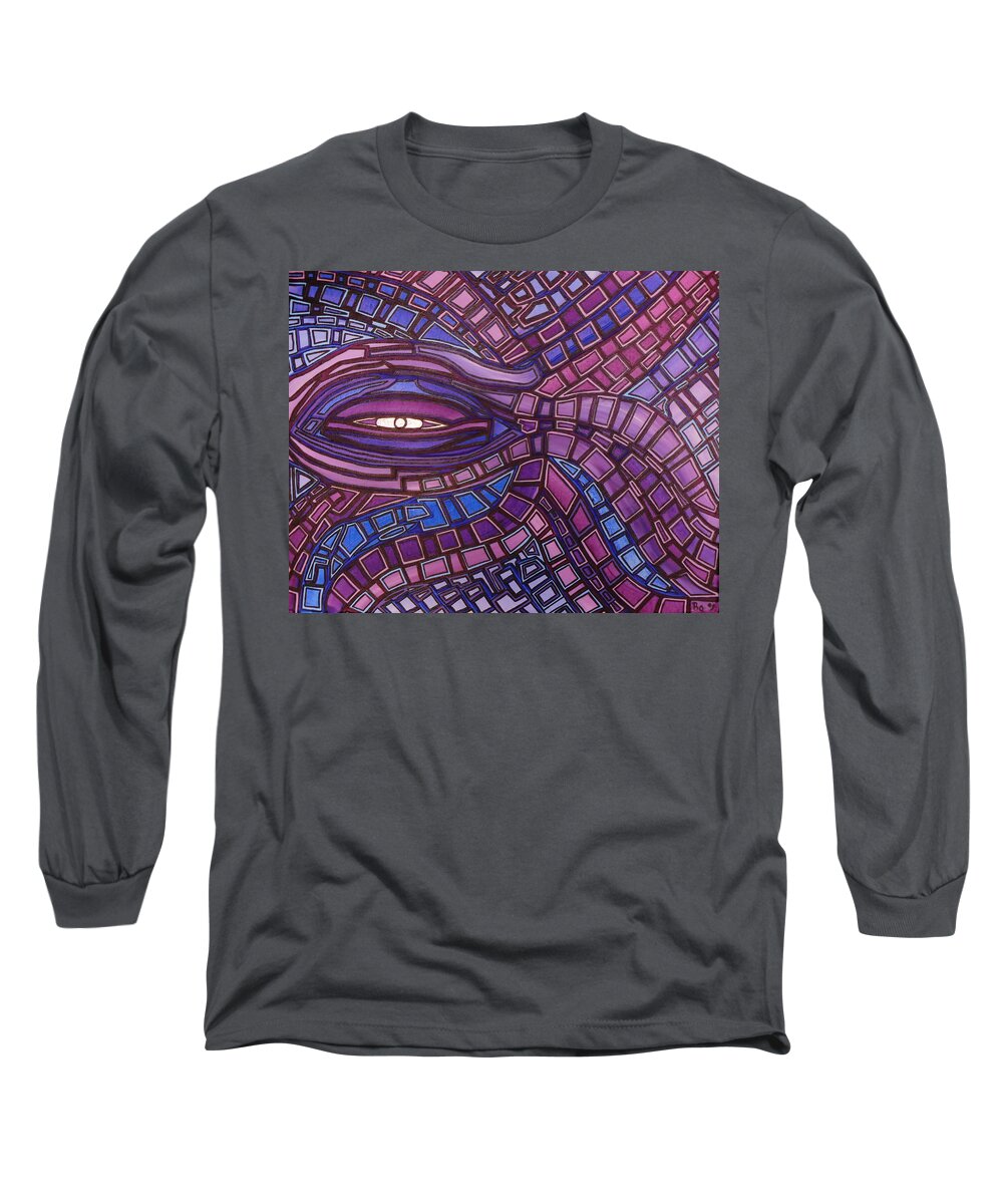 Octopus's Eye Long Sleeve T-Shirt featuring the painting Octopus Eye by Barbara St Jean