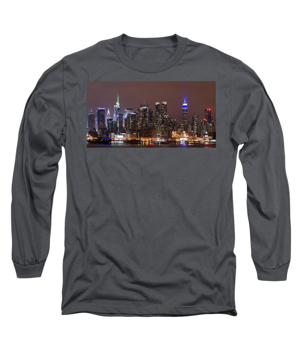 Chanukah Lights Long Sleeve T-Shirt featuring the photograph Old Blue Eyes by GeeLeesa Productions