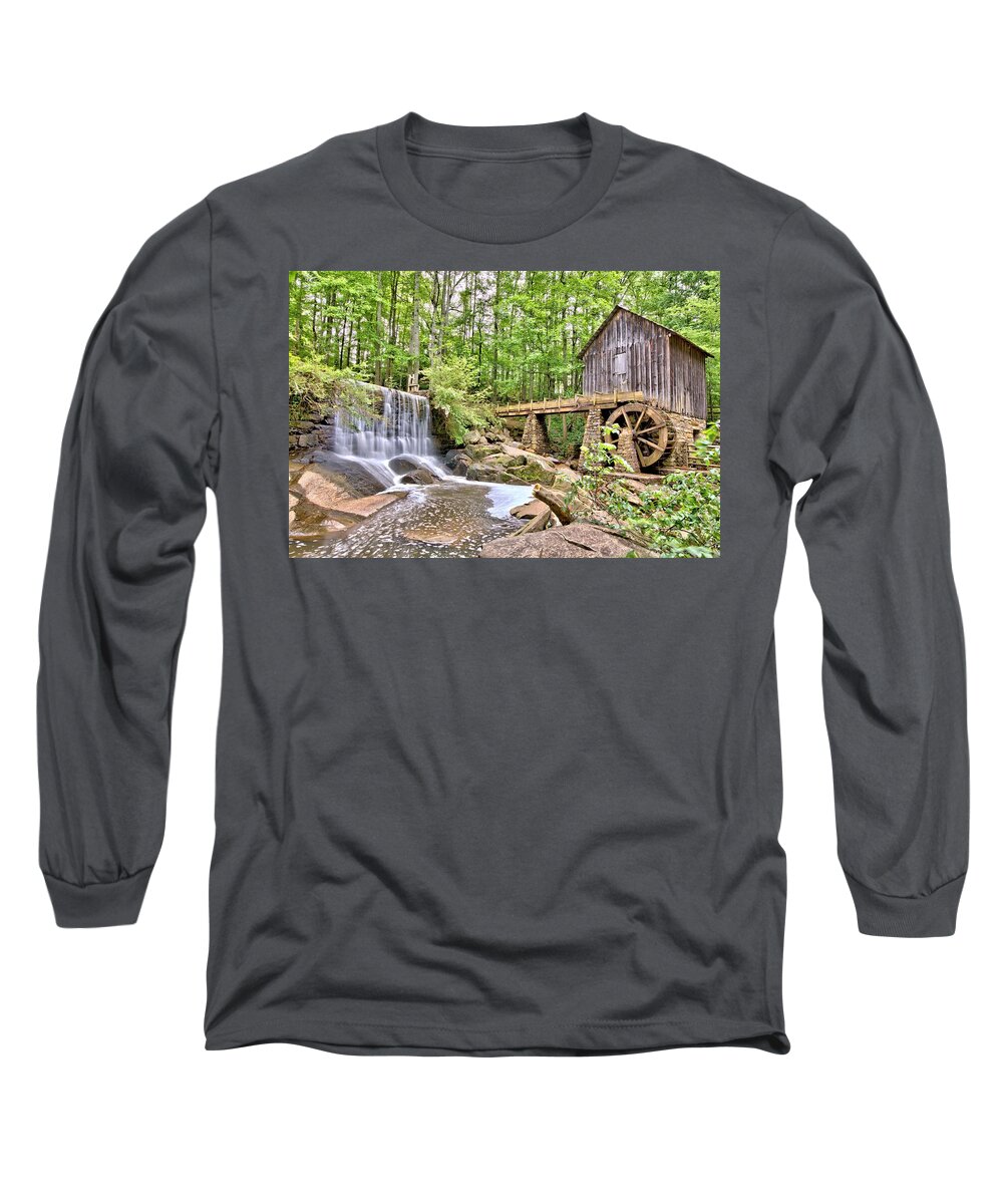 8650 Long Sleeve T-Shirt featuring the photograph Old Lefler Grist Mill by Gordon Elwell