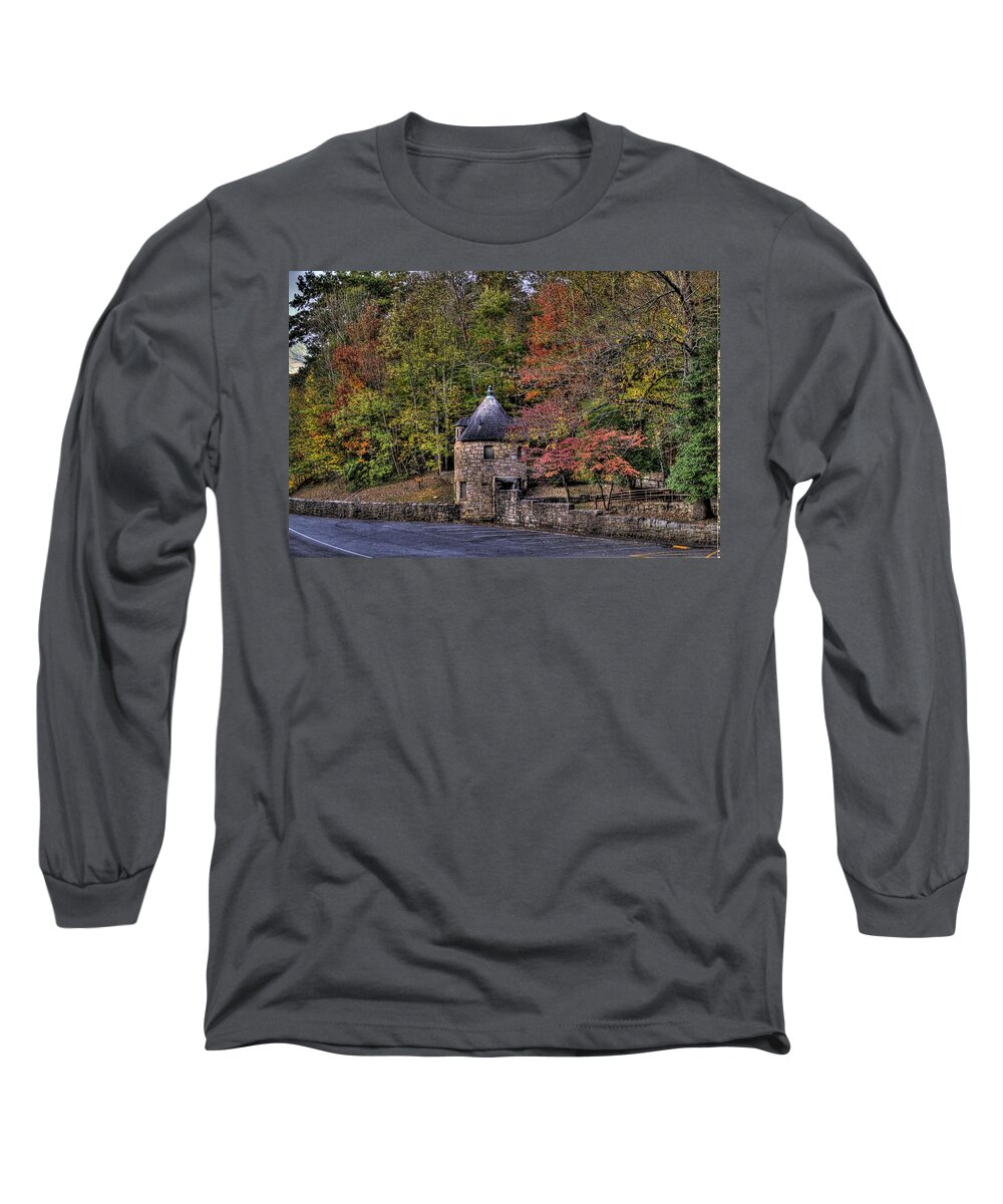 River Long Sleeve T-Shirt featuring the photograph Old Stone Tower at the edge of the Forest by Jonny D