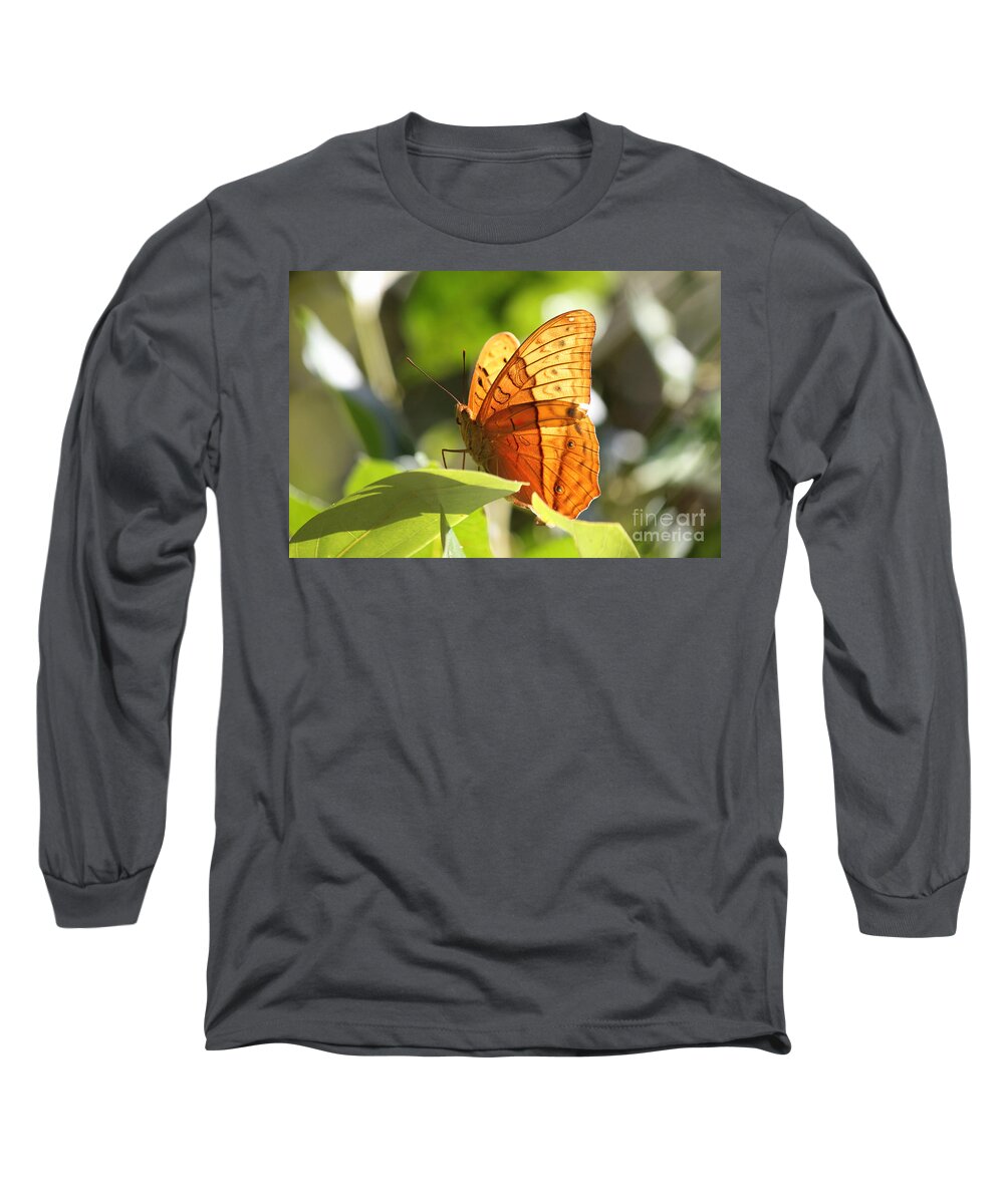 Butterfly Long Sleeve T-Shirt featuring the photograph Orange Butterfly by Jola Martysz