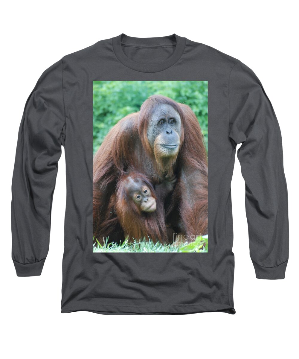 Orangutan Long Sleeve T-Shirt featuring the photograph Orangutan by DejaVu Designs