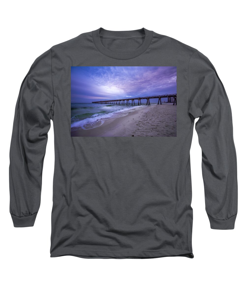 Beach Long Sleeve T-Shirt featuring the photograph Panama City Beach Pier in the Morning by David Morefield