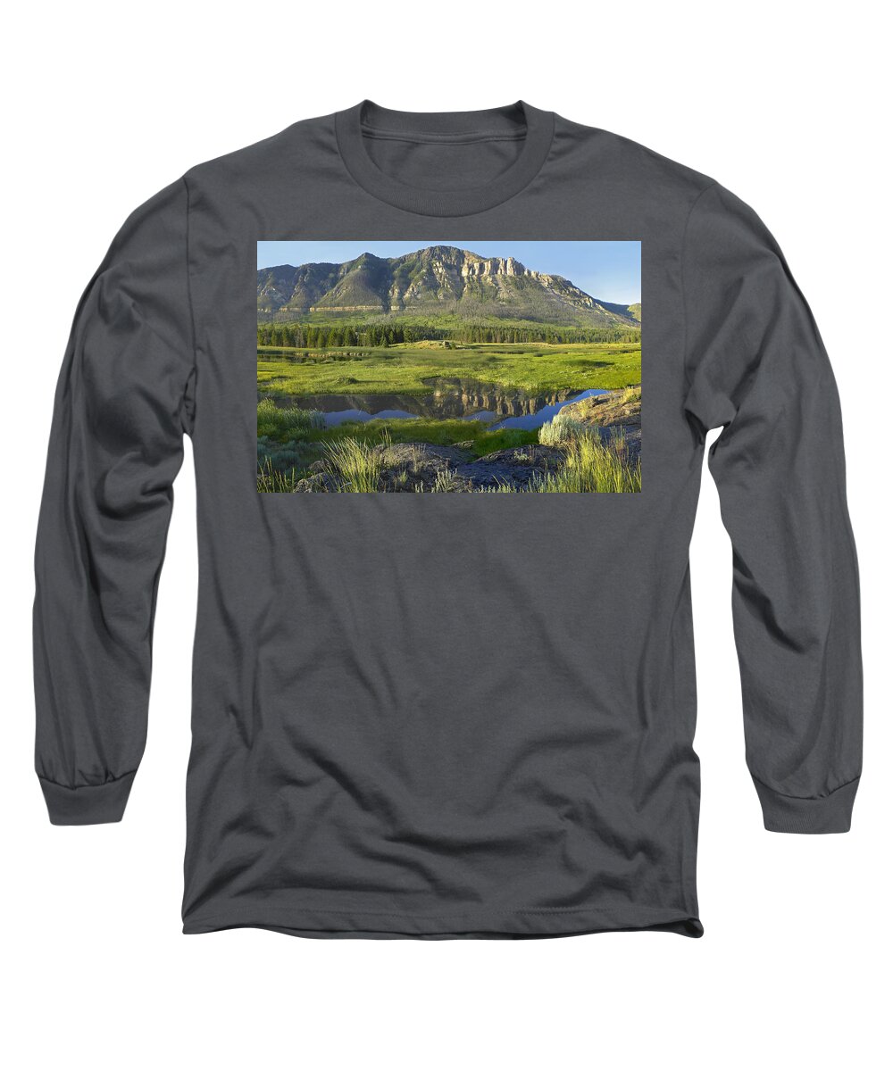 Feb0514 Long Sleeve T-Shirt featuring the photograph Panorama Of Windy Mountain Wyoming by Tim Fitzharris