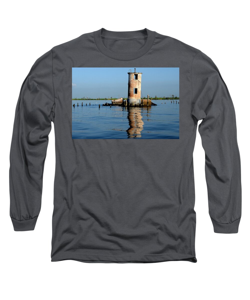 Lighthouse Long Sleeve T-Shirt featuring the photograph Pass Manchac Lighthouse by Charlotte Schafer
