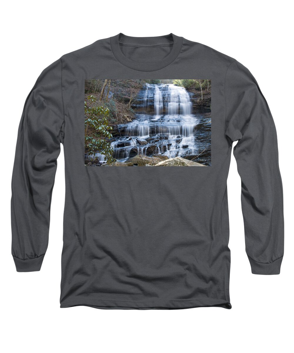 Waterfall Long Sleeve T-Shirt featuring the photograph Pearsons falls 4 by Flees Photos