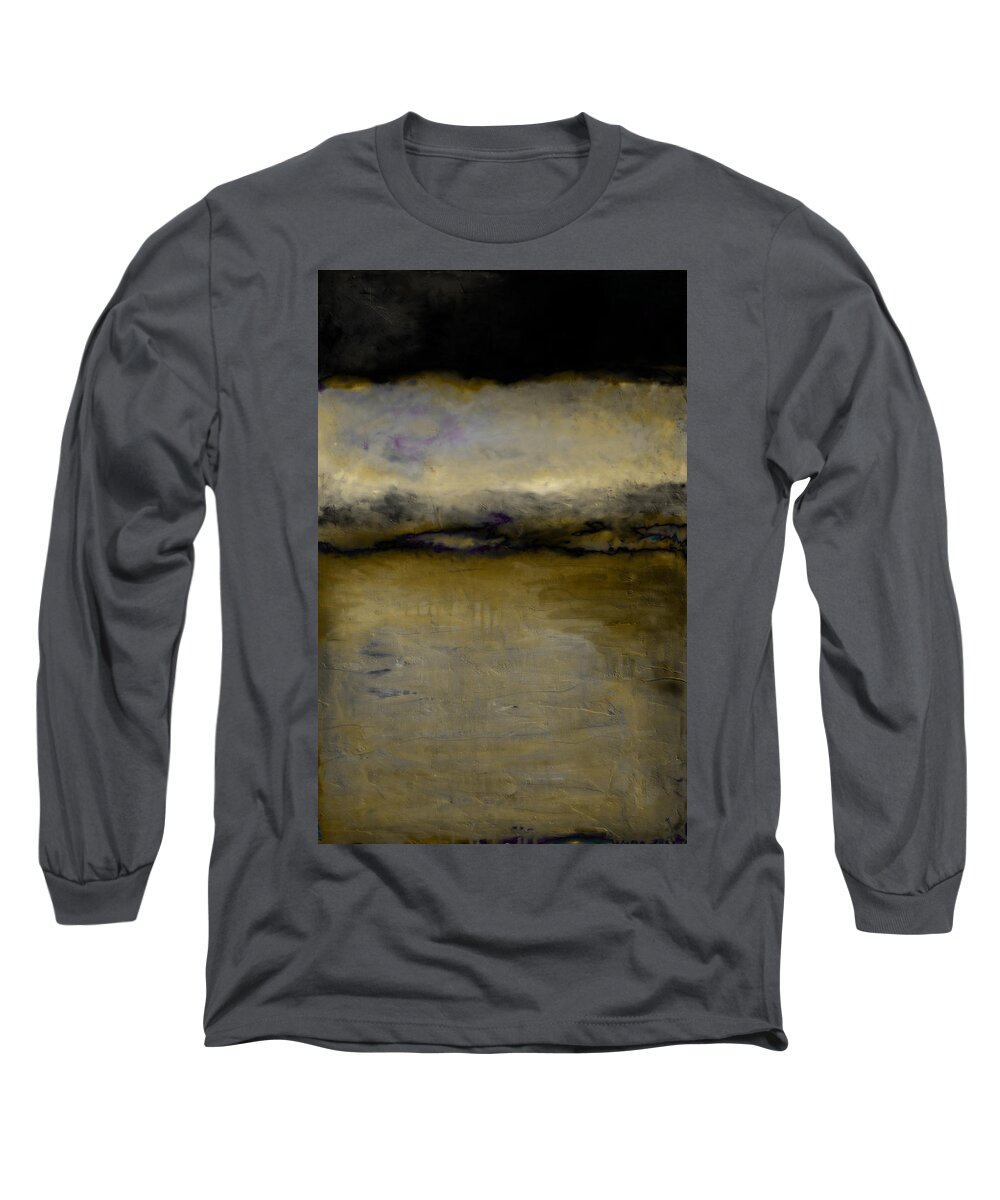Lake Long Sleeve T-Shirt featuring the painting Pewter Skies by Michelle Calkins