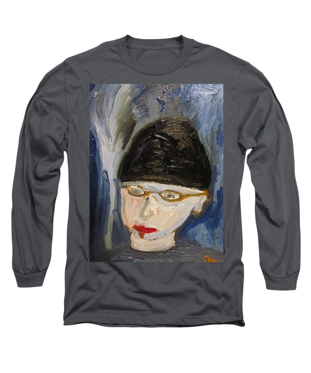 Black Long Sleeve T-Shirt featuring the painting Phoenix Rising by Shea Holliman