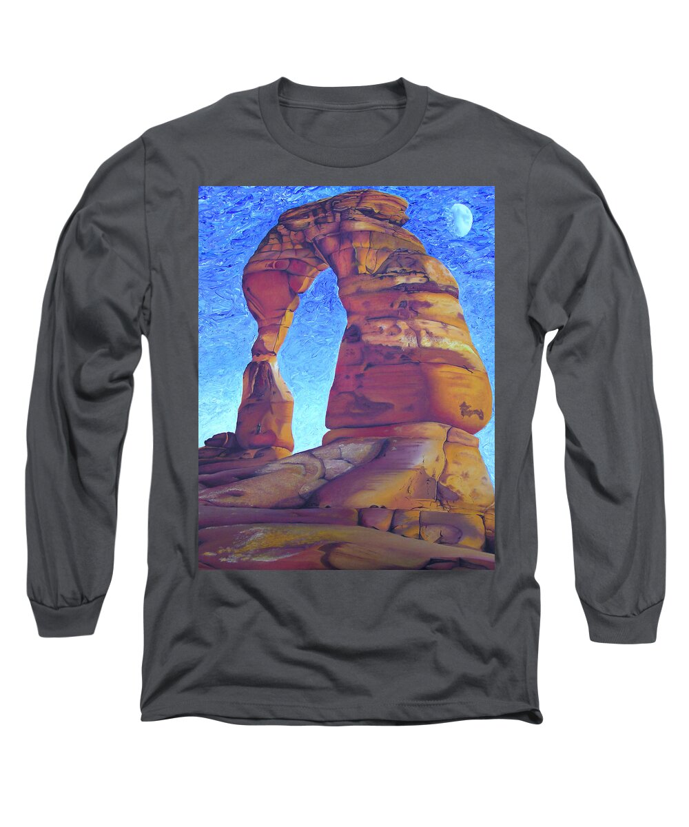 Moab Long Sleeve T-Shirt featuring the painting Place of Power by Joshua Morton