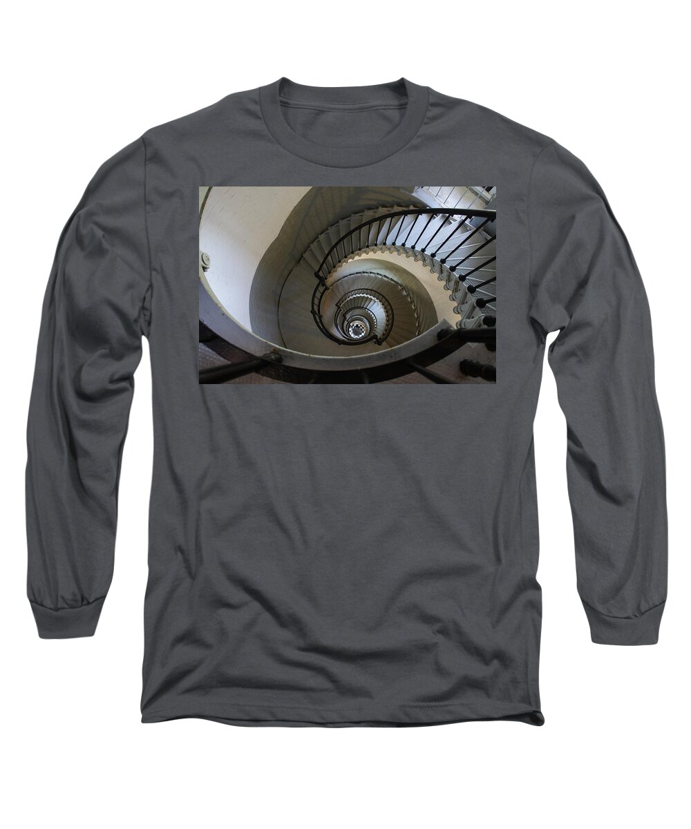 Ponce Inlet Lighthouse Long Sleeve T-Shirt featuring the photograph Ponce Stairs by Laurie Perry