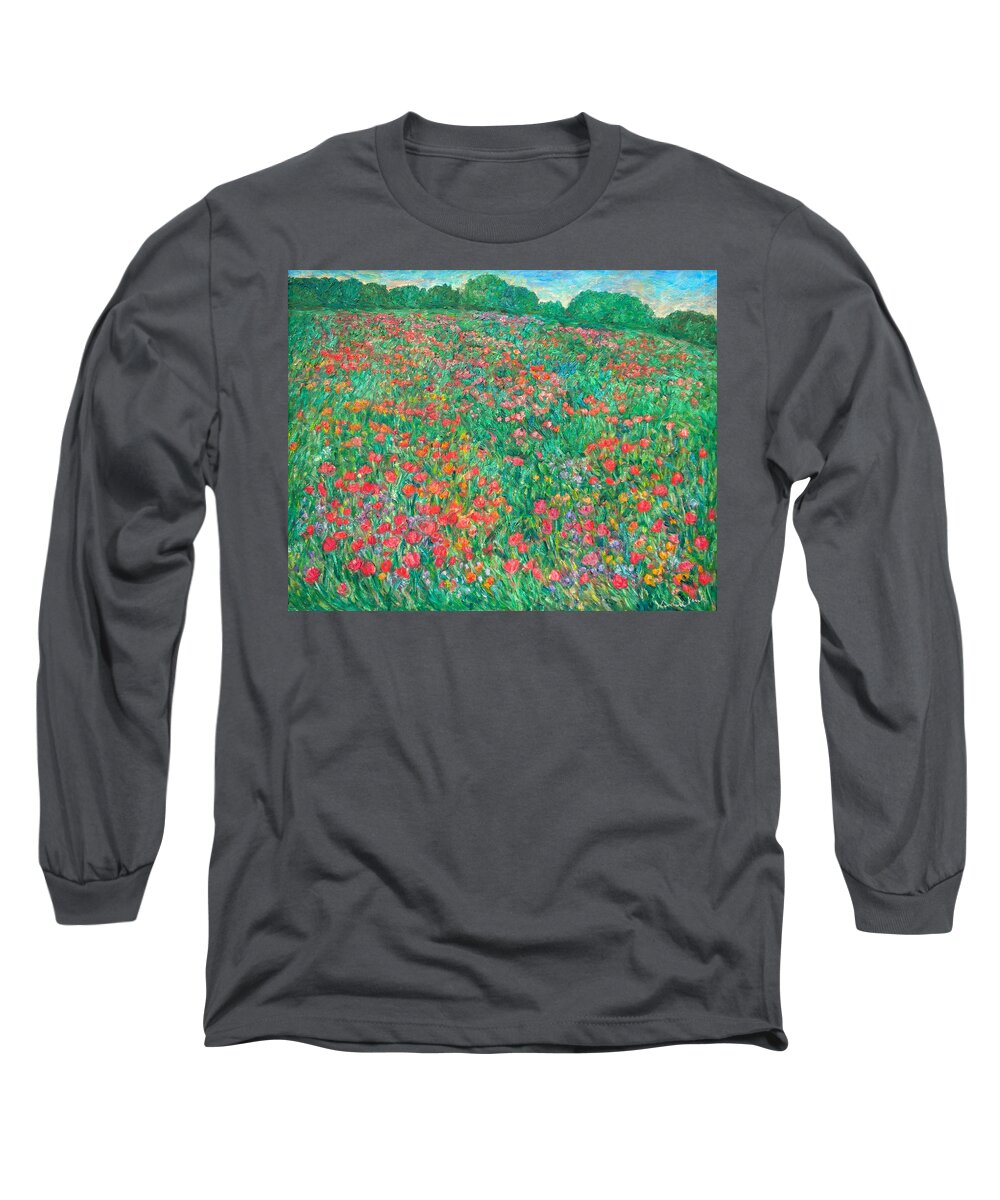 Poppy Long Sleeve T-Shirt featuring the painting Poppy View by Kendall Kessler