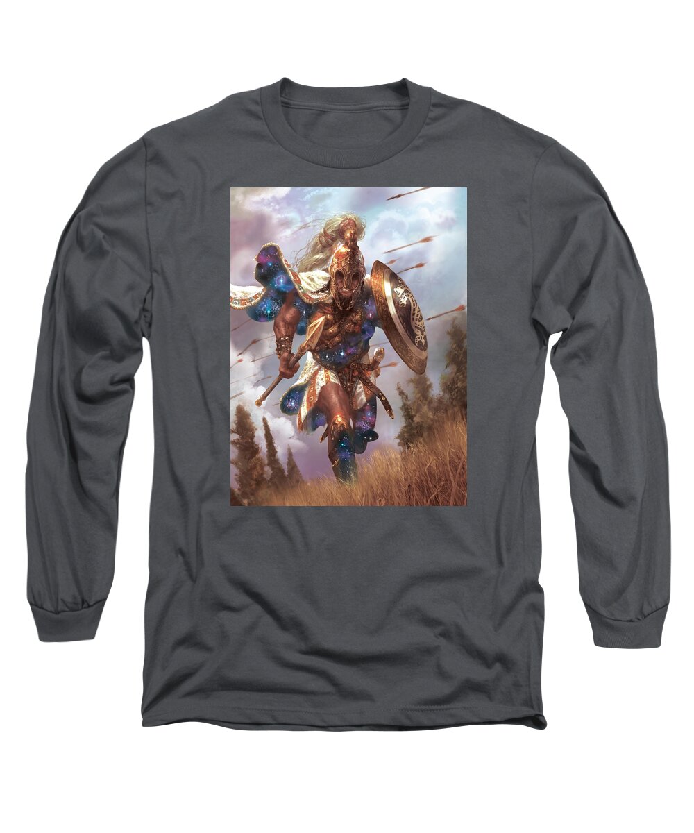 Magic Long Sleeve T-Shirt featuring the digital art Promo Soldier Token by Ryan Barger