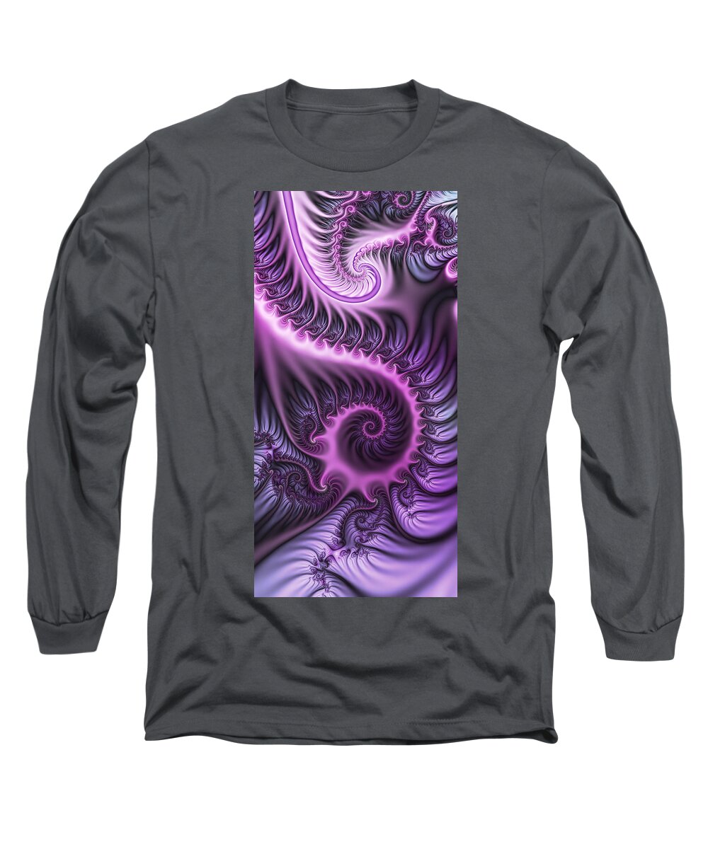 Abstract Long Sleeve T-Shirt featuring the digital art Purple and Friends by Gabiw Art