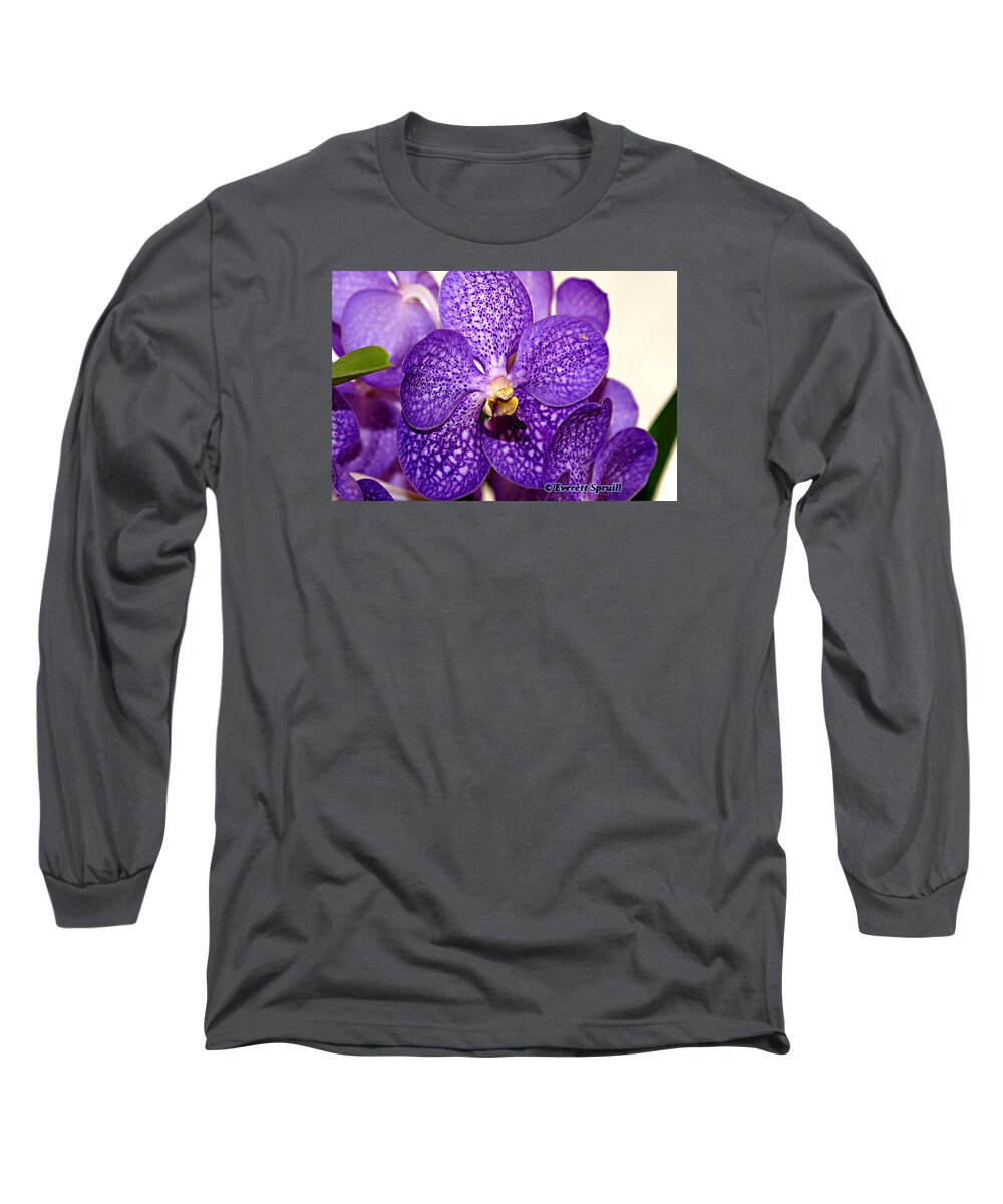 Birmingham Long Sleeve T-Shirt featuring the photograph Purple Orchid by Everett Spruill