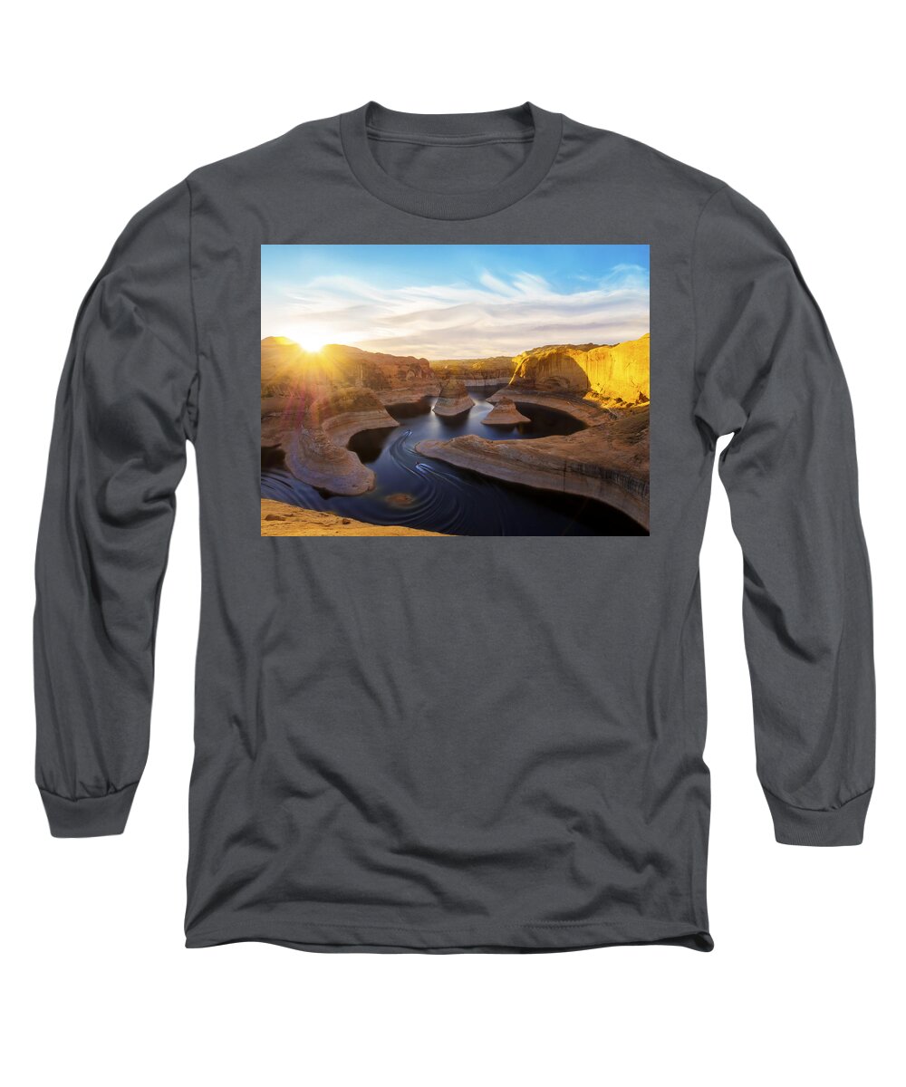 Utah Long Sleeve T-Shirt featuring the photograph Reflection Canyon by Dustin LeFevre