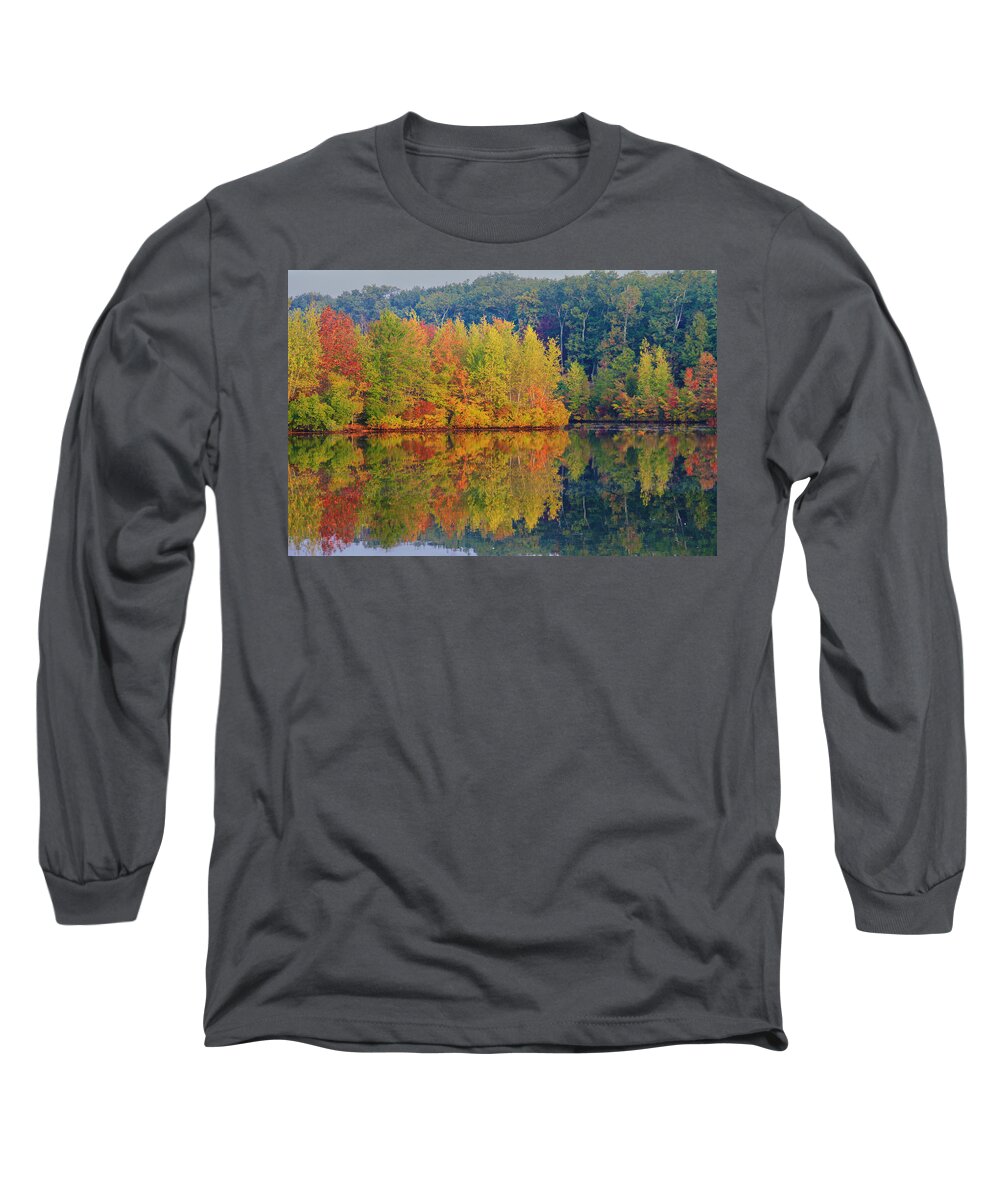 Fall Long Sleeve T-Shirt featuring the photograph Reflections of Fall by Roger Becker