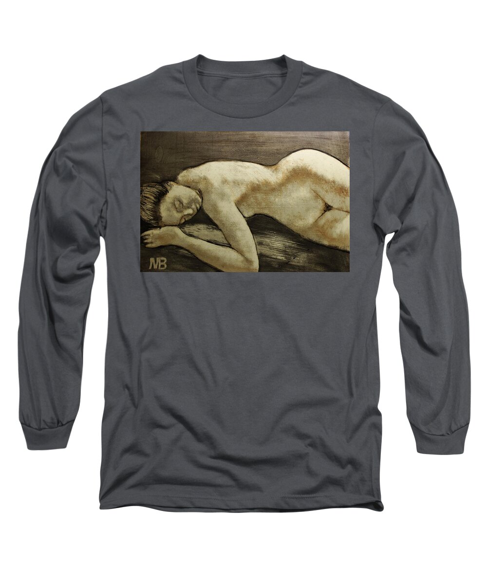 Vitreous Paint Long Sleeve T-Shirt featuring the painting Resting by Marian Berg