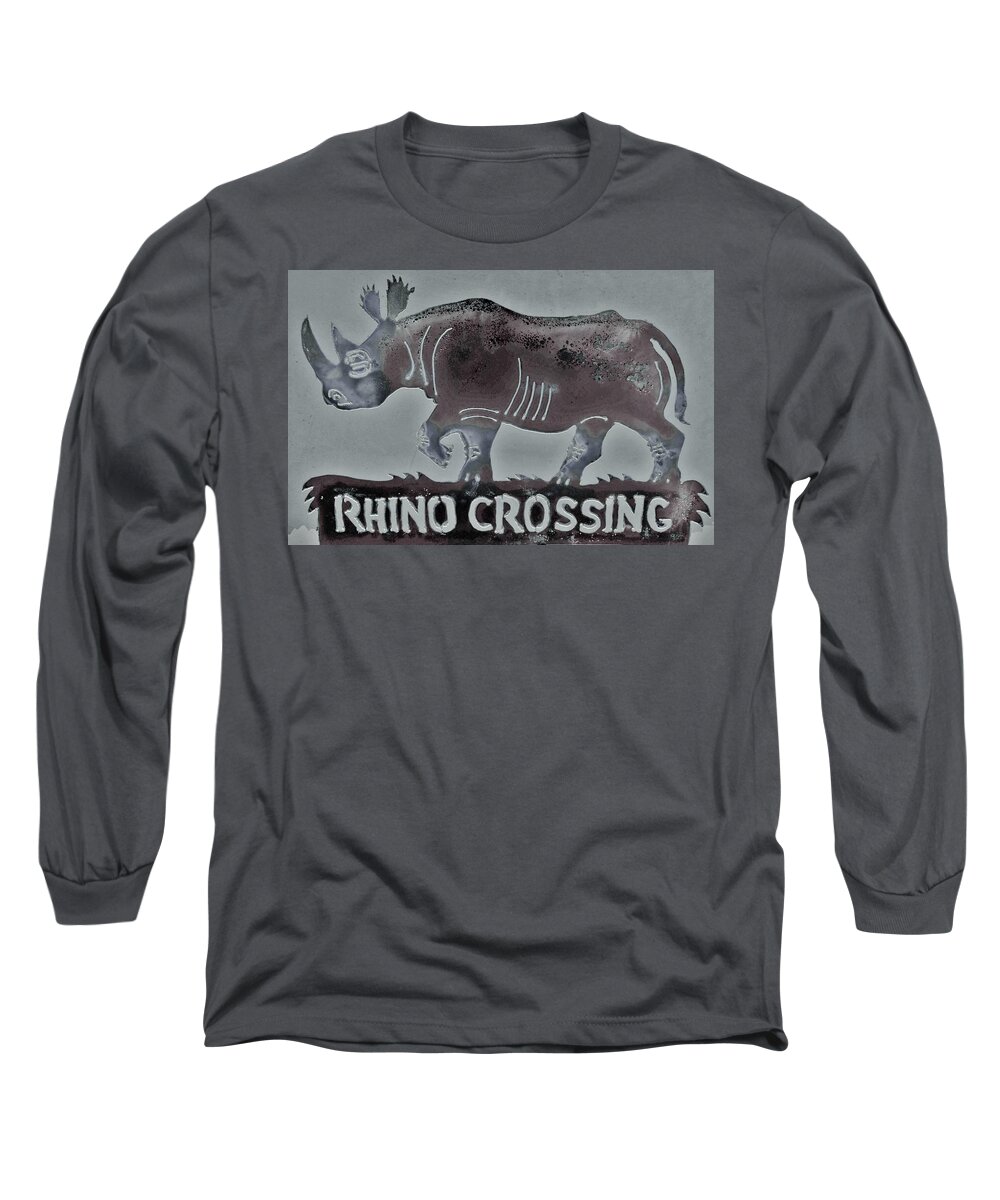 Rhino Long Sleeve T-Shirt featuring the photograph Rhino XIV by Larry Campbell