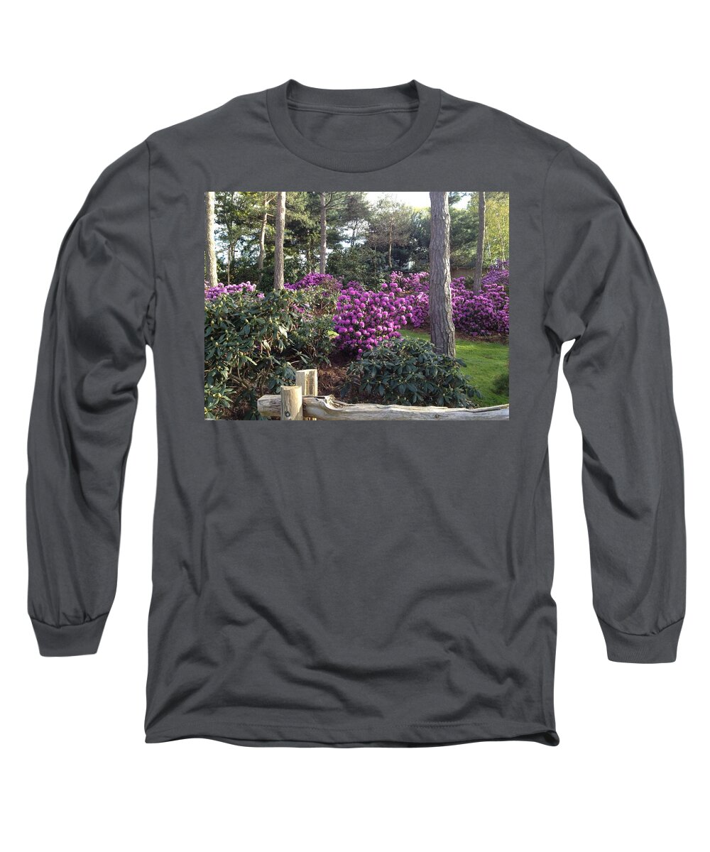Purple Long Sleeve T-Shirt featuring the photograph Rhododendron Garden by Pema Hou