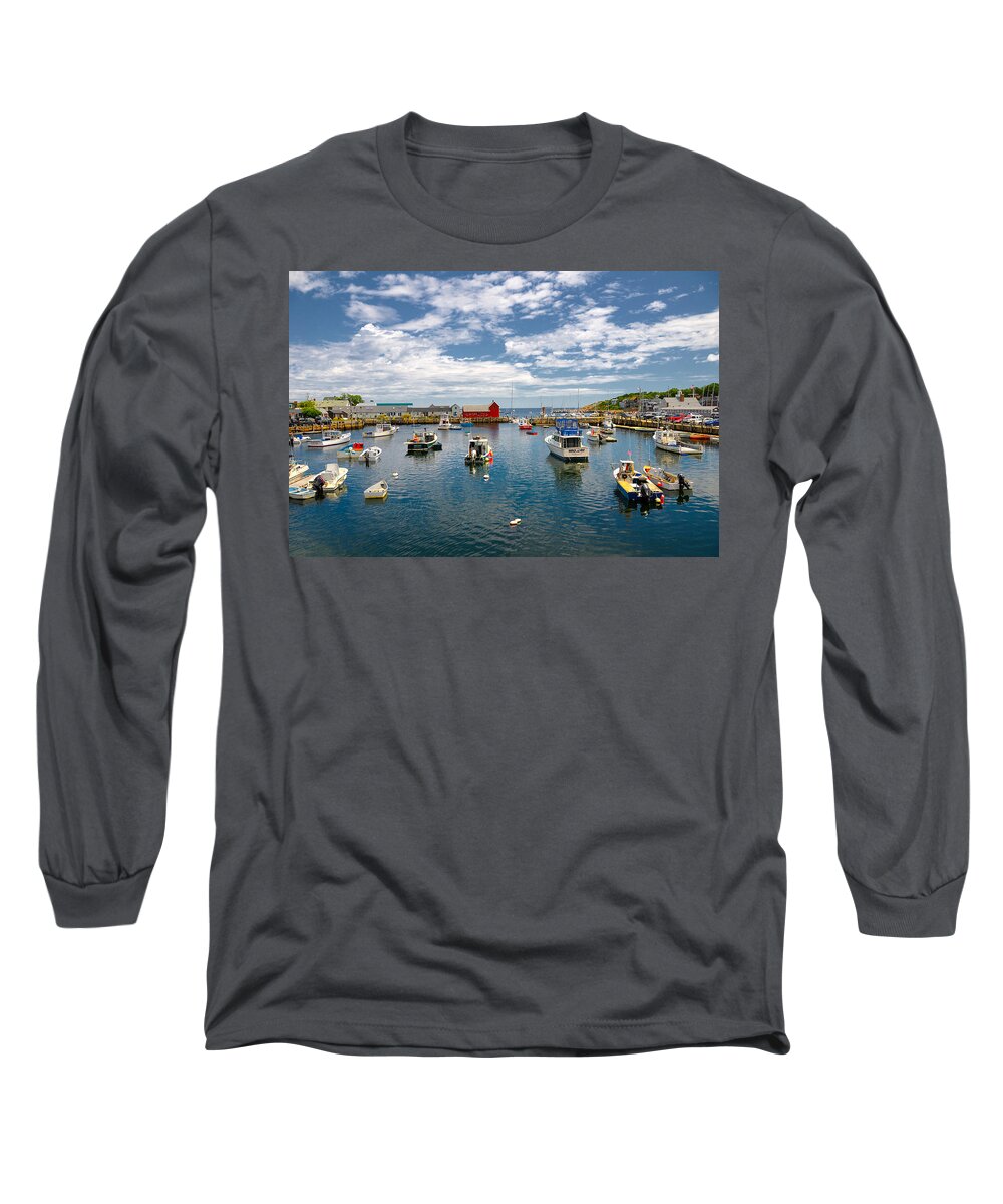 Rockport Harbor Long Sleeve T-Shirt featuring the photograph Rockport Harbor by Liz Mackney