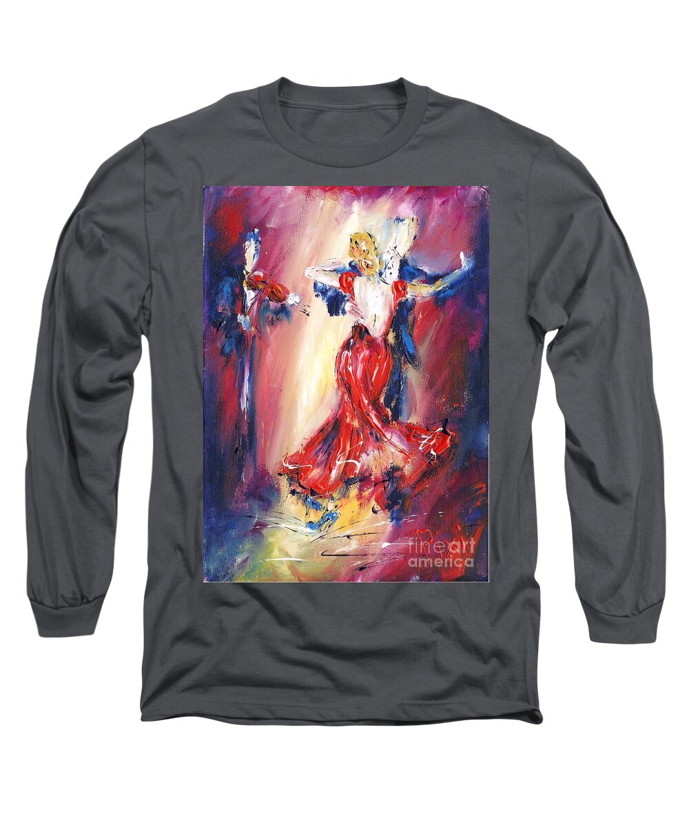 Couple Long Sleeve T-Shirt featuring the painting Our first dance - available as a signed and numbered art print on canvas see www.pixi-art.com by Mary Cahalan Lee - aka PIXI