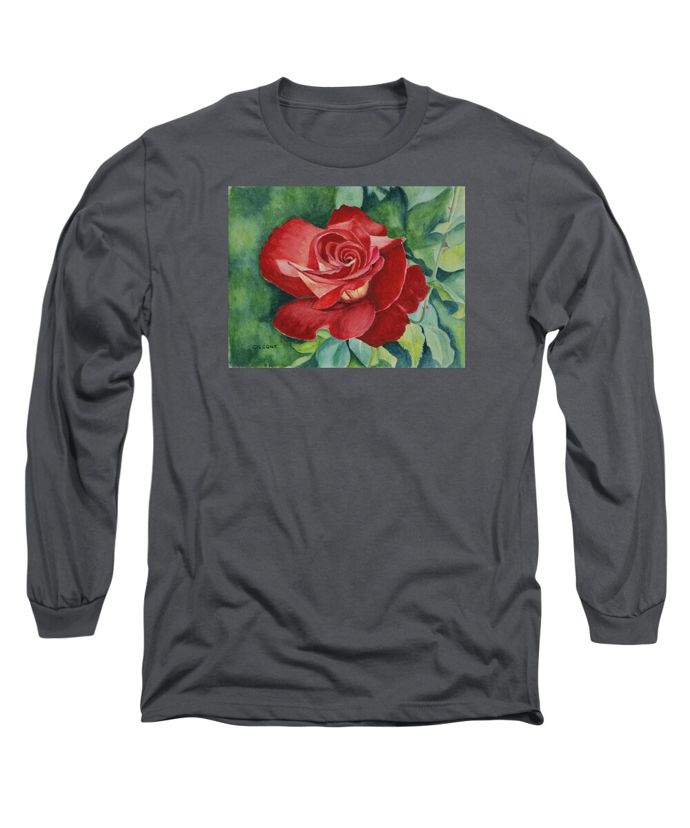 Floral Long Sleeve T-Shirt featuring the painting Roses Are Red by Jill Ciccone Pike