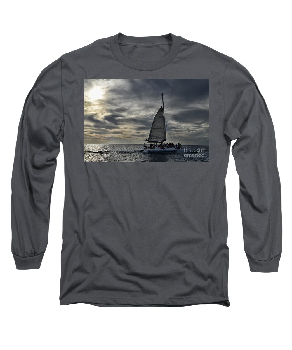 Punta Cana Long Sleeve T-Shirt featuring the photograph Sailing The Caribbean by Judy Wolinsky