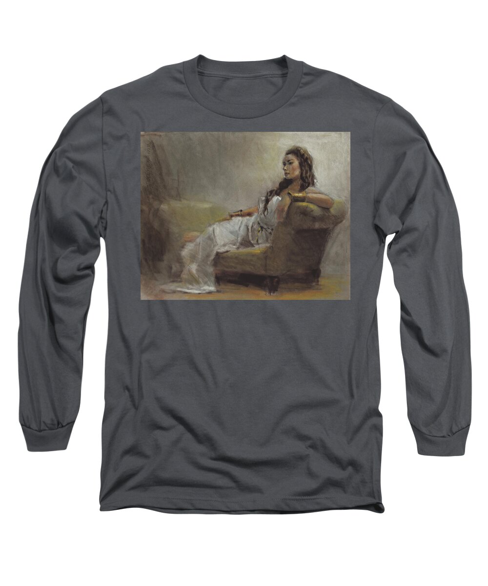 Figure Long Sleeve T-Shirt featuring the pastel Samantha Painted From Life by K Whitworth
