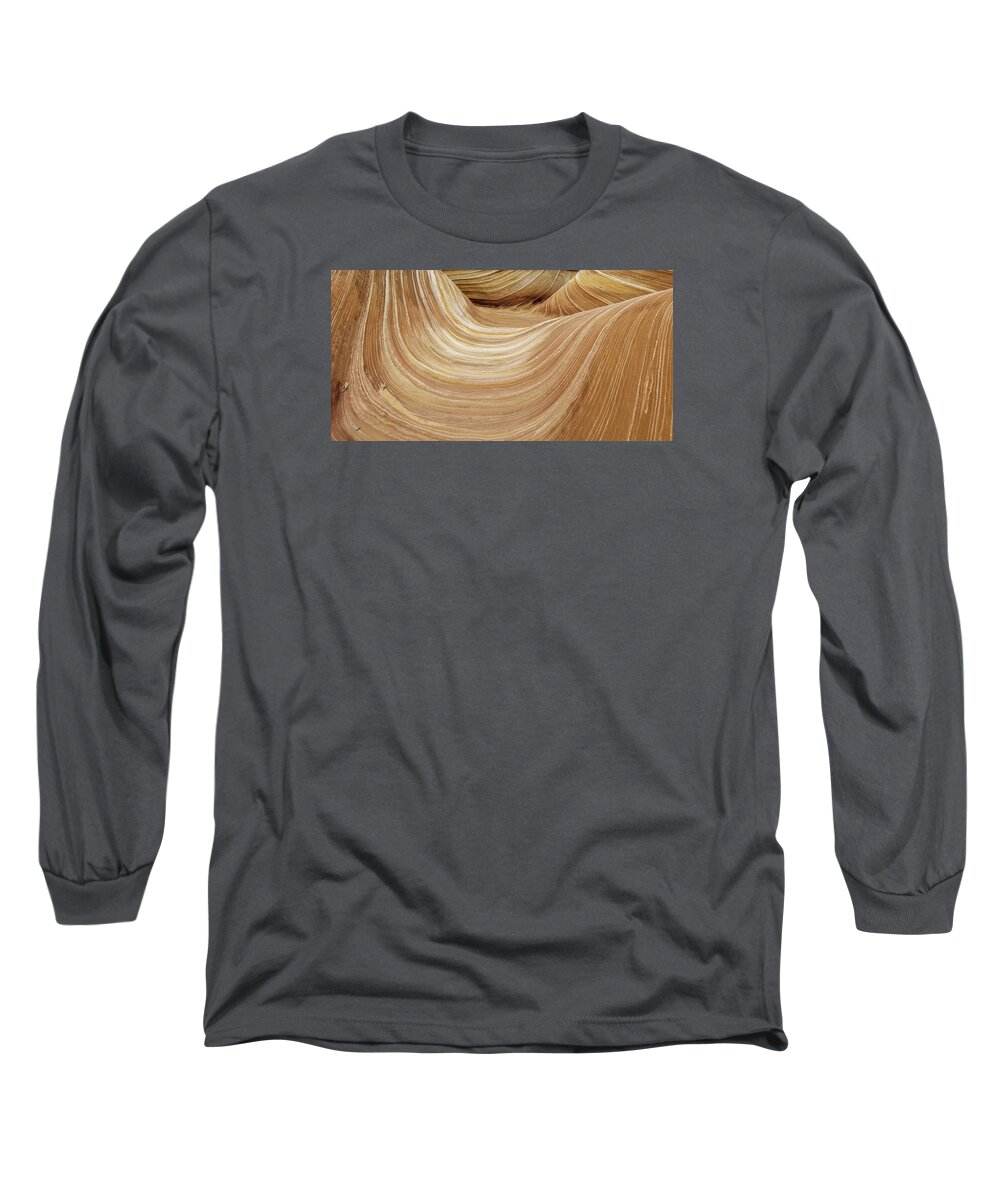 Sandstone Lines Long Sleeve T-Shirt featuring the photograph Sandstone Lines by Chad Dutson
