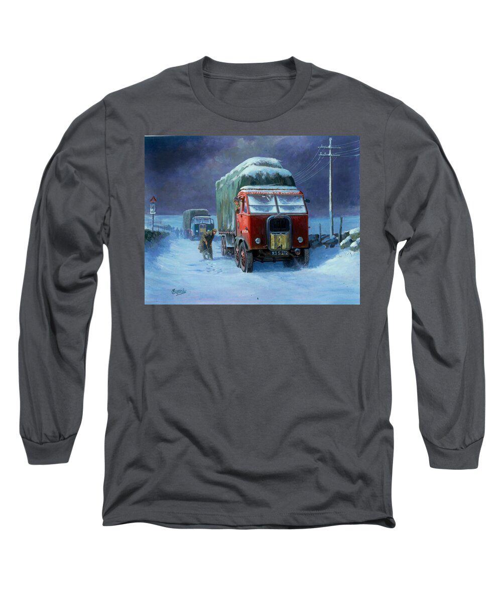 Commission A Painting Long Sleeve T-Shirt featuring the painting Scammell R8 by Mike Jeffries
