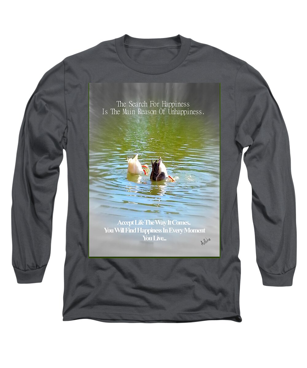  Aduke Long Sleeve T-Shirt featuring the photograph Search for happiness by Maria Aduke Alabi