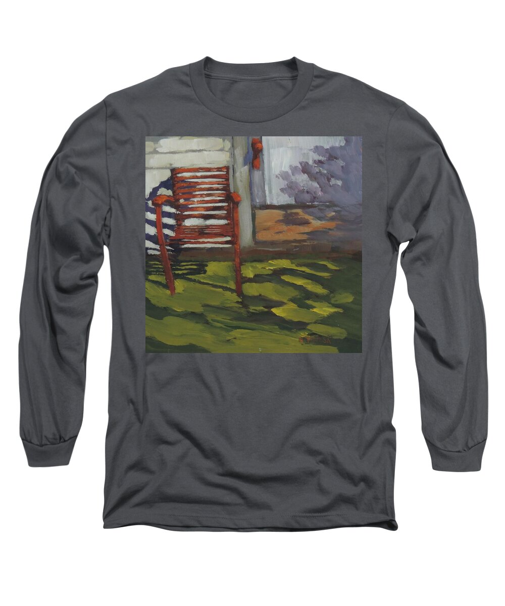 Rust Art Long Sleeve T-Shirt featuring the painting Seen Better Days - Art by Bill Tomsa by Bill Tomsa