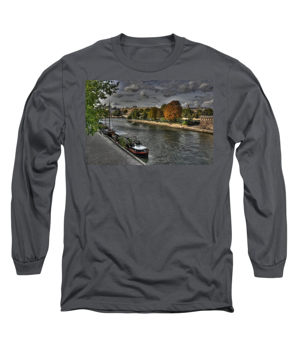 Paris Seine Long Sleeve T-Shirt featuring the photograph Seine Study Number One by Michael Kirk