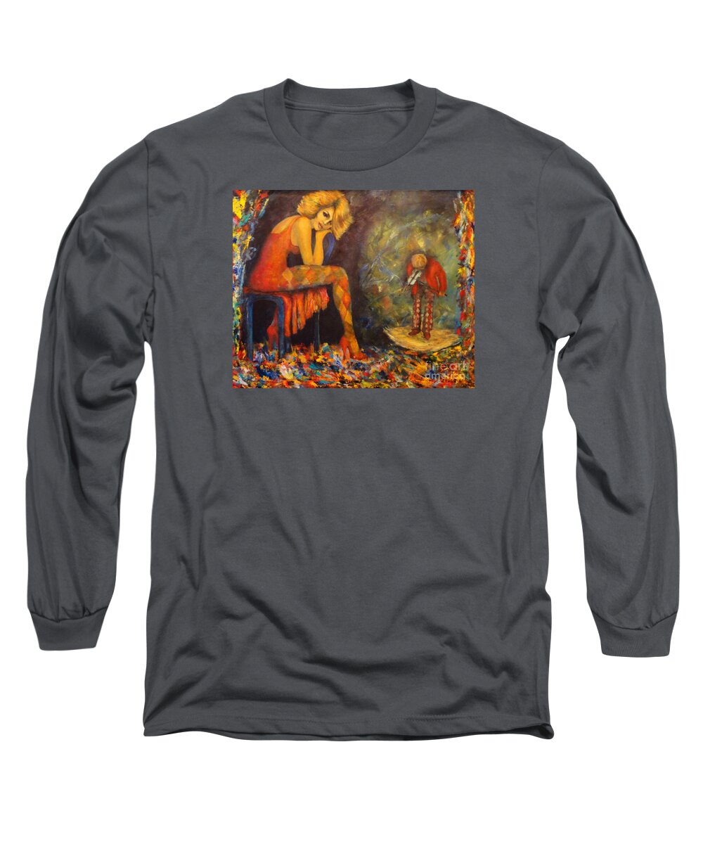 Joker Long Sleeve T-Shirt featuring the painting Sonata by Dagmar Helbig