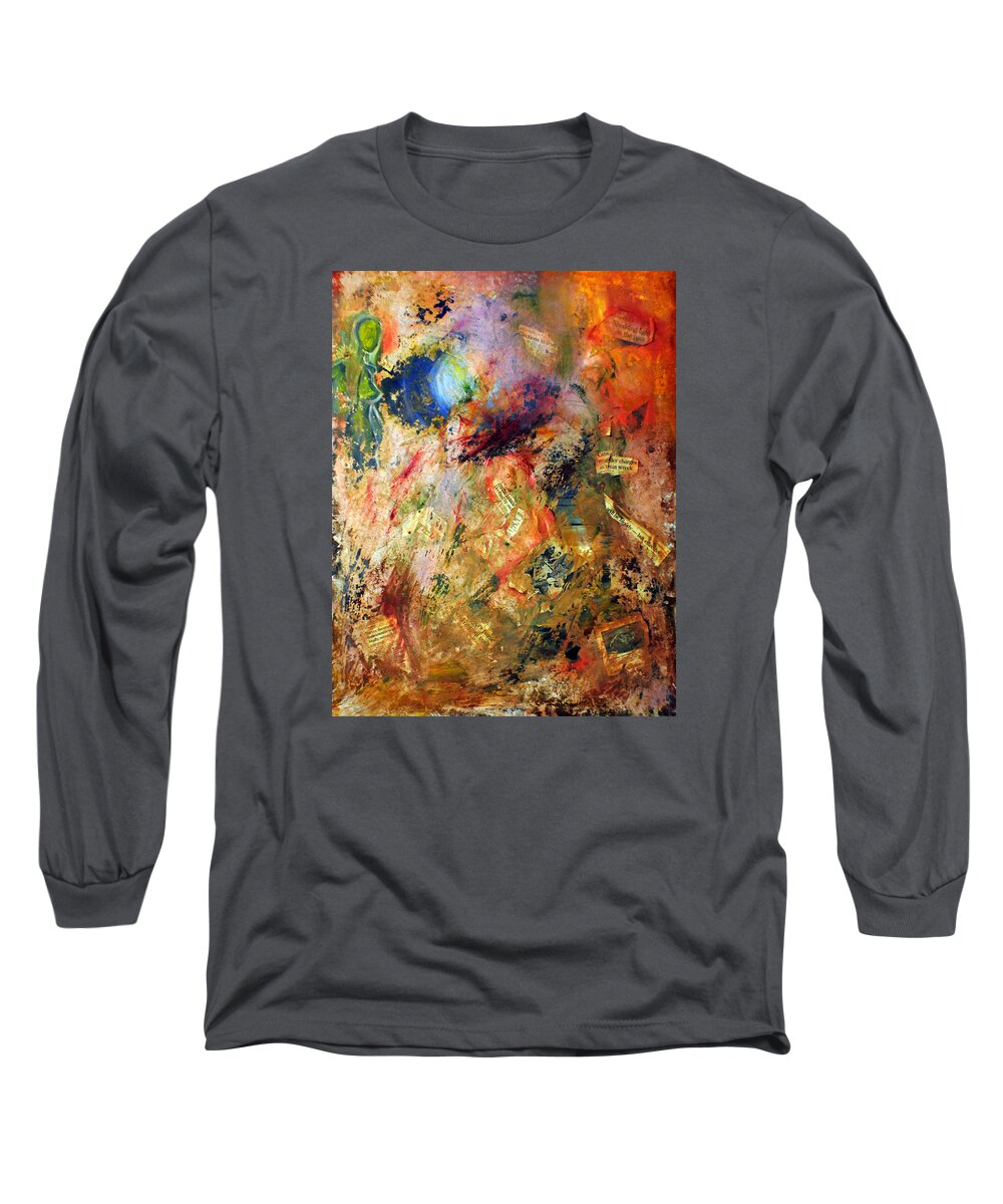 Hope Long Sleeve T-Shirt featuring the mixed media Shedding Light on the Past by Meganne Peck