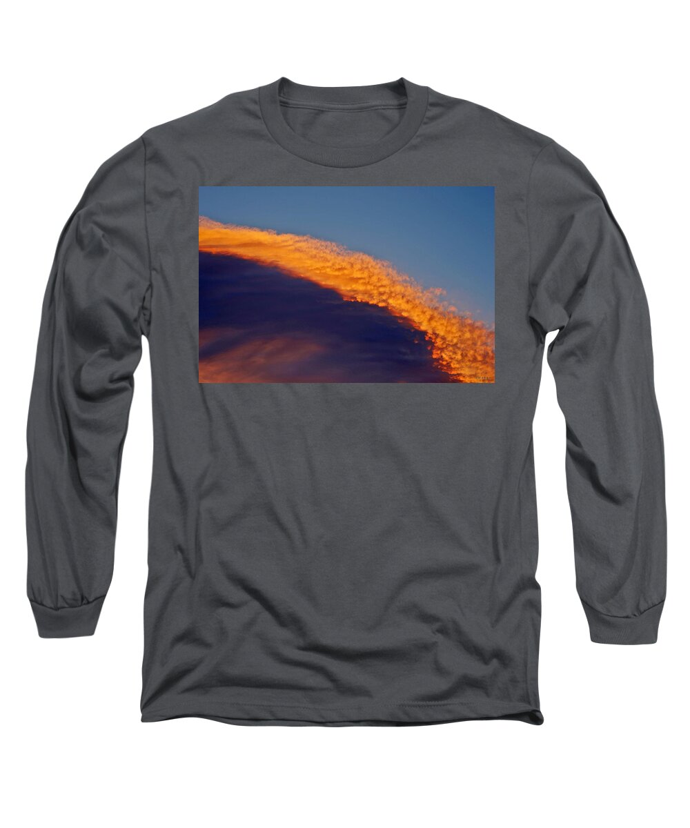  Sun Set Clouds Photographs Long Sleeve T-Shirt featuring the photograph Sky Fire by Mayhem Mediums