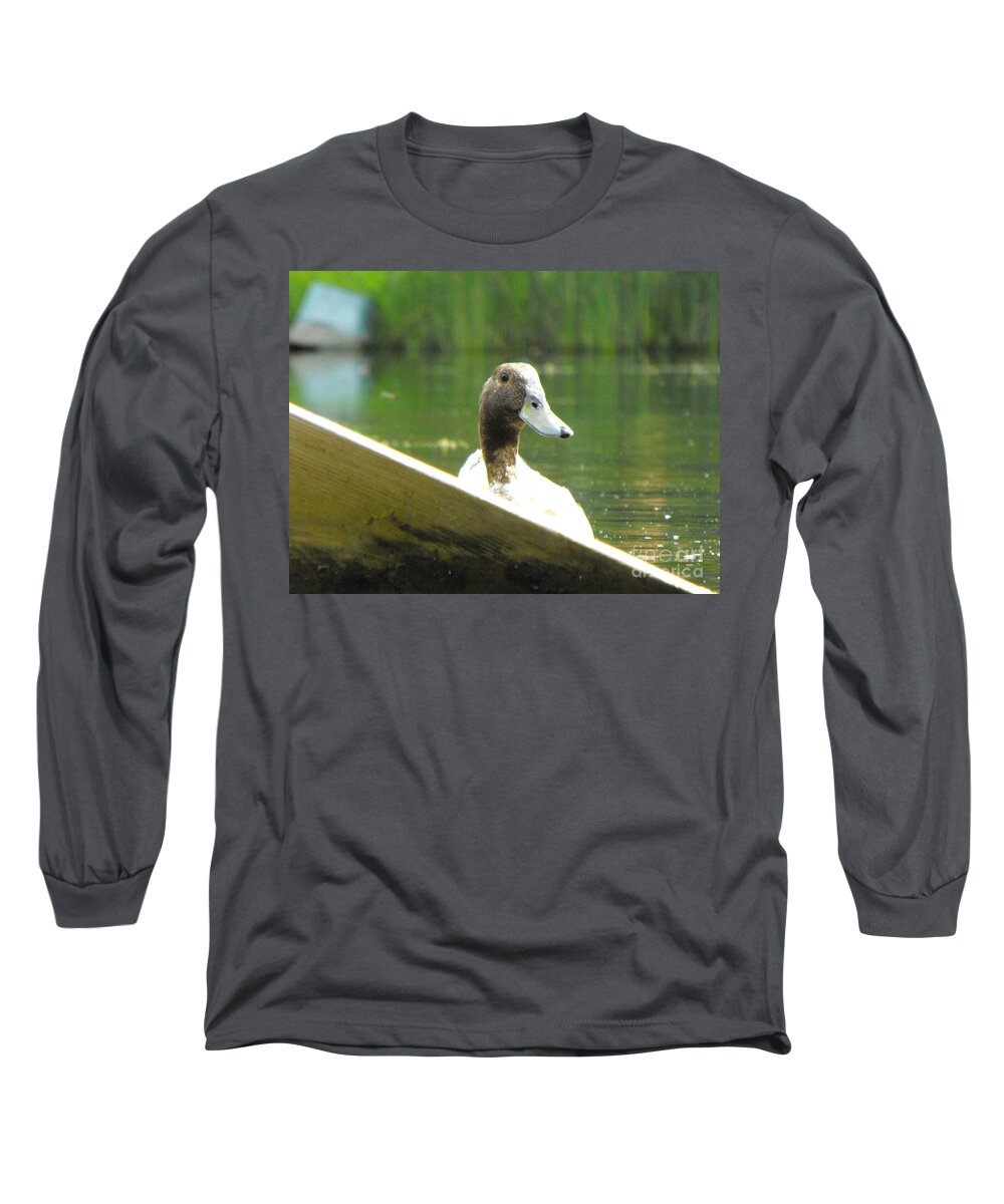 Duck Long Sleeve T-Shirt featuring the photograph Snooping Duck by Erick Schmidt