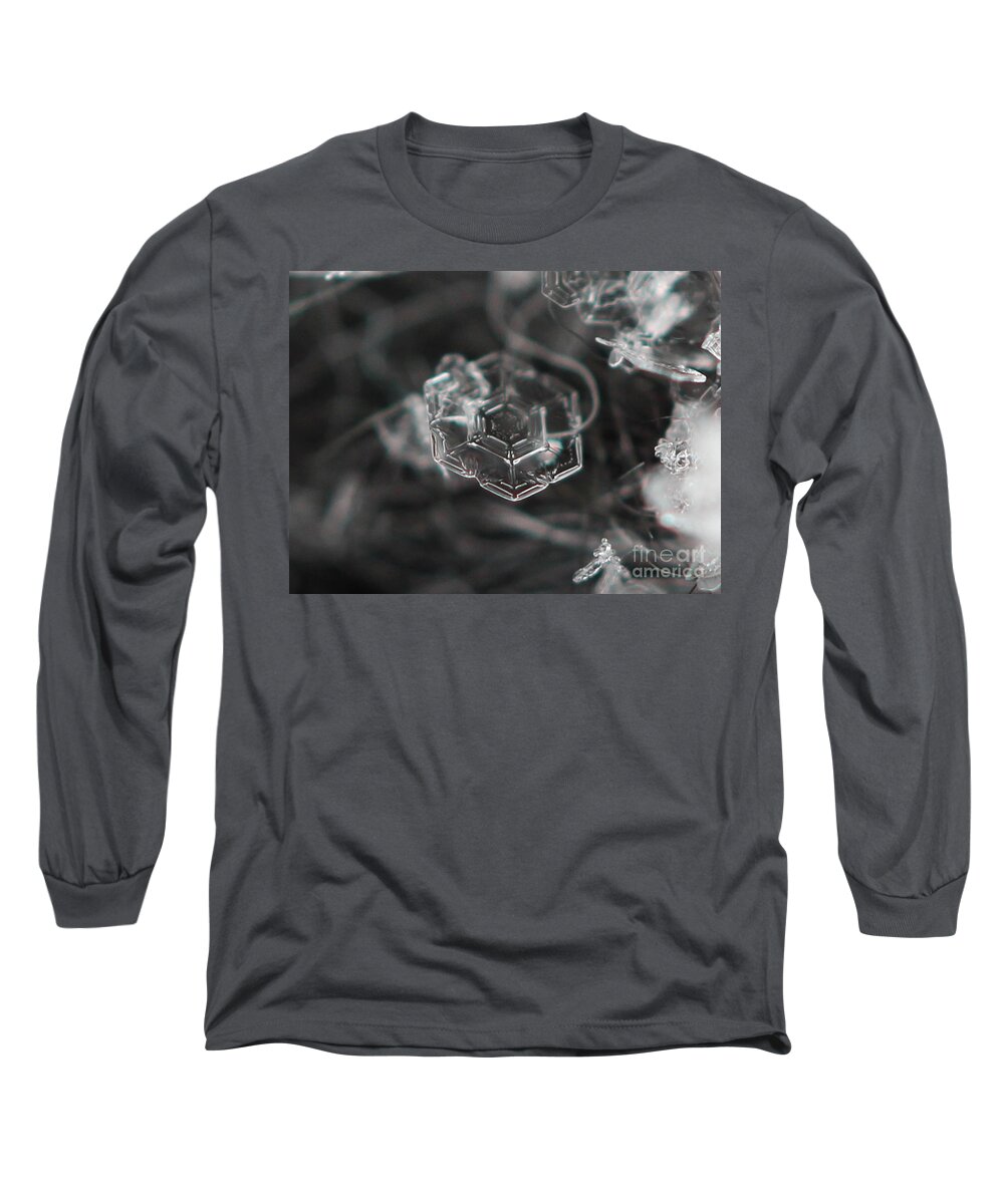 Geometric Long Sleeve T-Shirt featuring the photograph Snowflake Geometry by Stacey Zimmerman