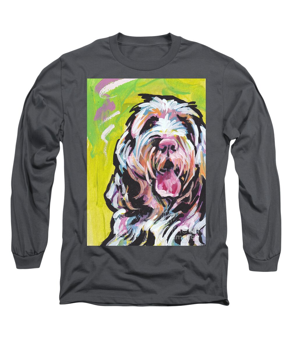 Spinone Italiano Long Sleeve T-Shirt featuring the painting Spin One Baby by Lea S