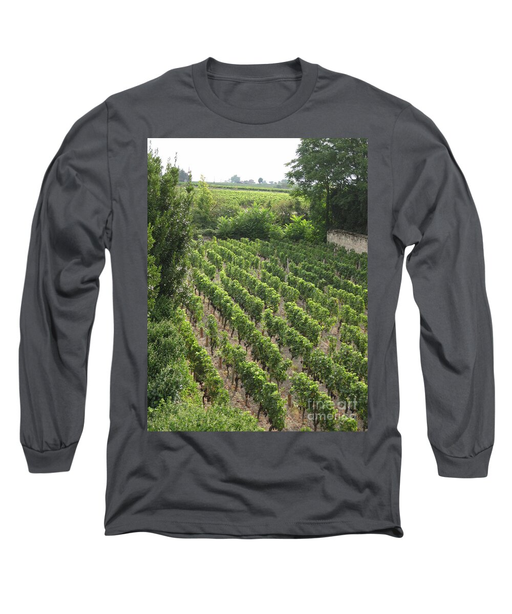 France Long Sleeve T-Shirt featuring the photograph St. Emilion vineyard by HEVi FineArt