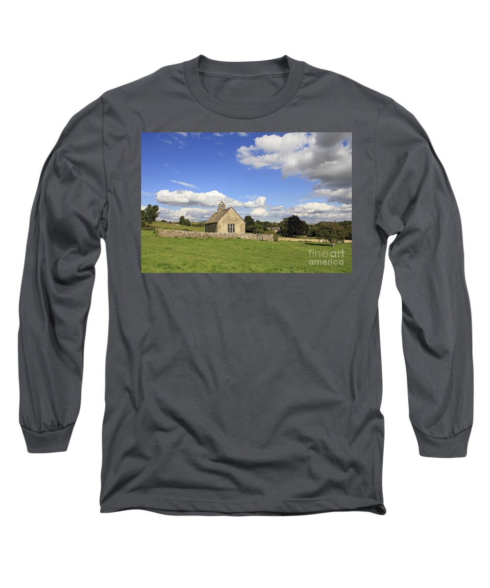 St Oswald's Widford Oxfordshire England Uk English Landscape Countryside Oxford Summer Traditional Long Sleeve T-Shirt featuring the photograph St Oswalds Chapel Oxfordshire by Julia Gavin