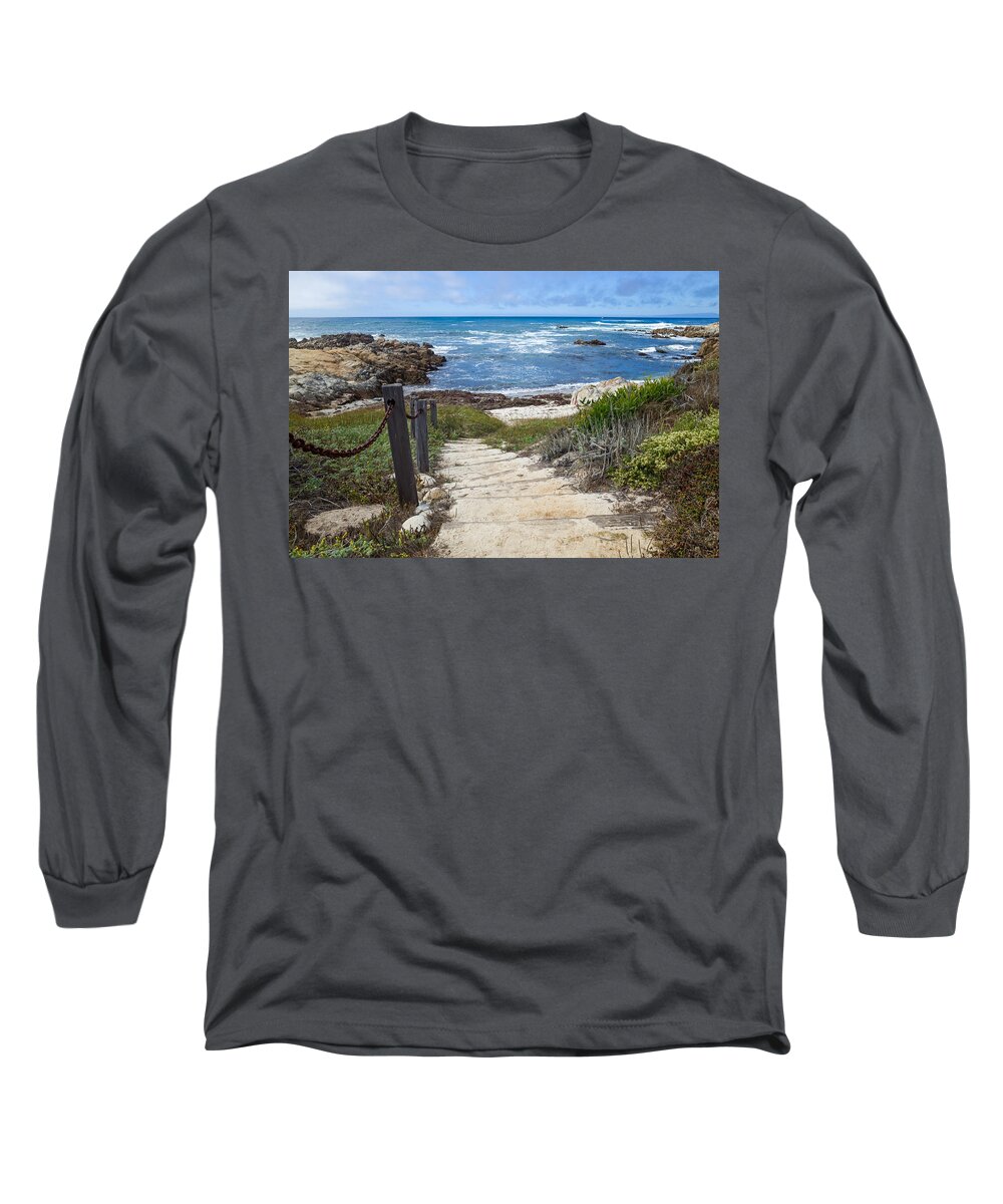 Asilomar State Beach Long Sleeve T-Shirt featuring the photograph Stairway To Asilomar State Beach by Priya Ghose