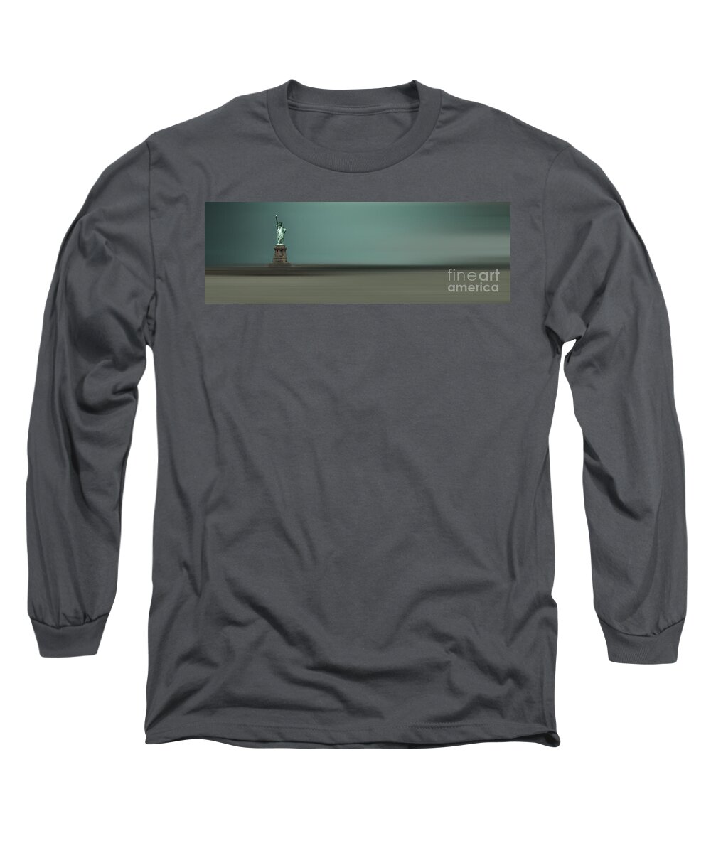 Nyc Long Sleeve T-Shirt featuring the photograph Statue of Liberty by Hannes Cmarits