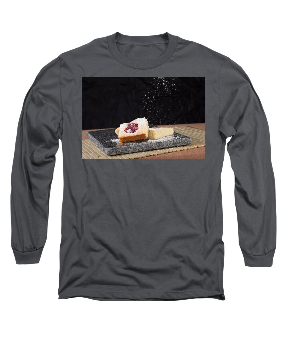 Background Long Sleeve T-Shirt featuring the photograph Studio shot of home made pastry by Kyle Lee