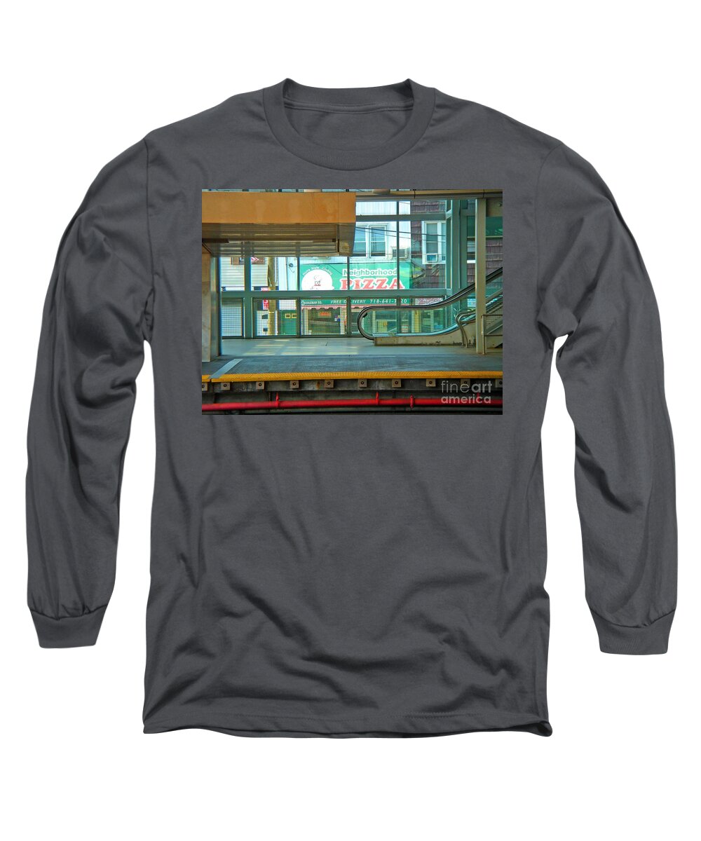 Ny Long Sleeve T-Shirt featuring the photograph Subway Pizza by Phillip Allen