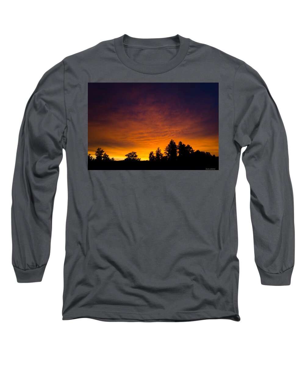 Dakota Long Sleeve T-Shirt featuring the photograph Summer Sunset by Greni Graph