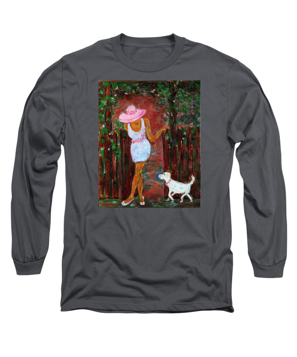 Figurative Long Sleeve T-Shirt featuring the painting Summer Visitor by Xueling Zou