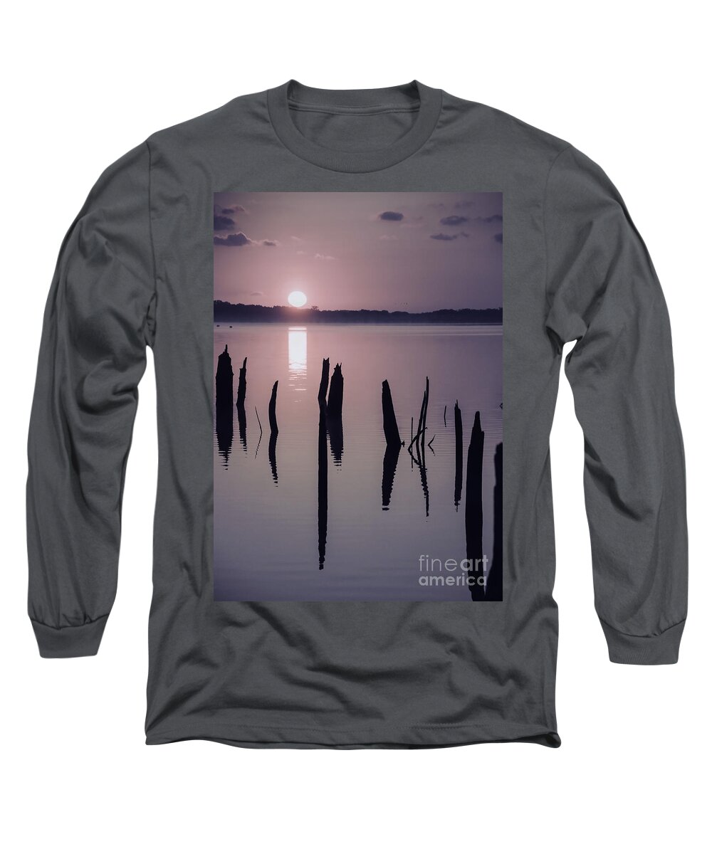 (tree Or Trees) Long Sleeve T-Shirt featuring the photograph Sunrise over Manasquan Reservoir IV by Debra Fedchin